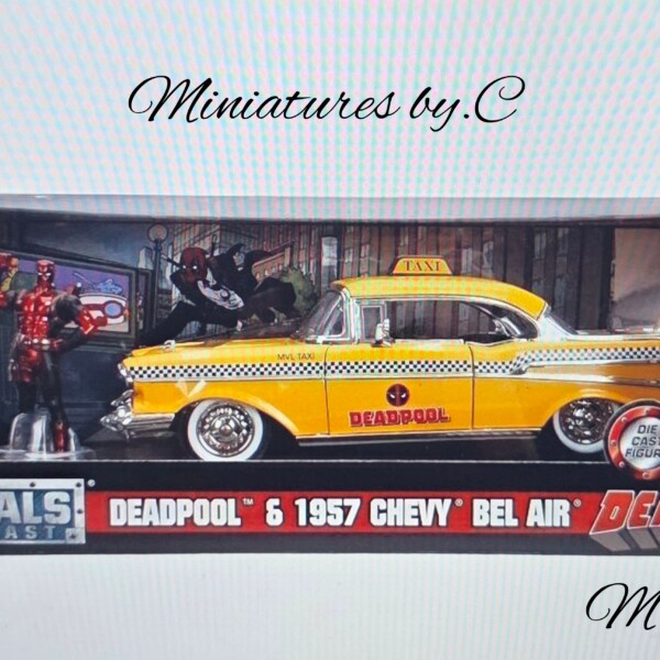 JADA TOYS - Chevrolet Bel Air Taxi 1957 - Deadpool - 1:24éme