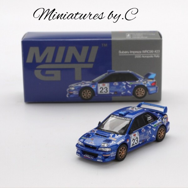 Mini GT- Subaru Impreza WRC99 #23 2000 Acropolis Rally- 1:64éme