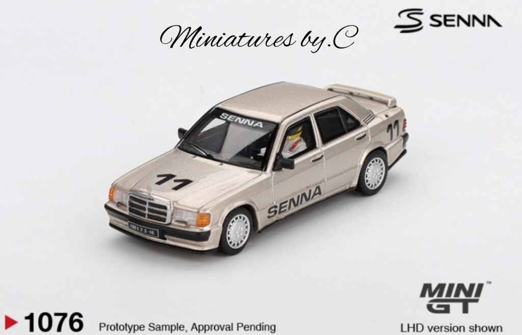 Mini GT- Mercedes-Benz 190 E 2.3-16 #11 Ayrton Senna 1984 Nürburgring Race of Champions w/ Figure