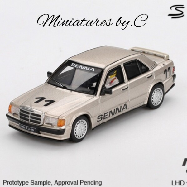 Mini GT- Mercedes-Benz 190 E 2.3-16 #11 Ayrton Senna 1984 Nürburgring Race of Champions w/ Figure