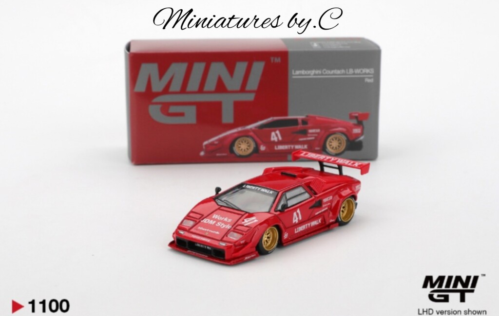 Mini GT- Lamborghini Countach LB-WORKS Red. 1:64éme
