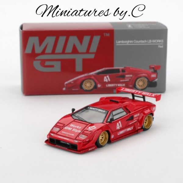 Mini GT- Lamborghini Countach LB-WORKS Red. 1:64éme