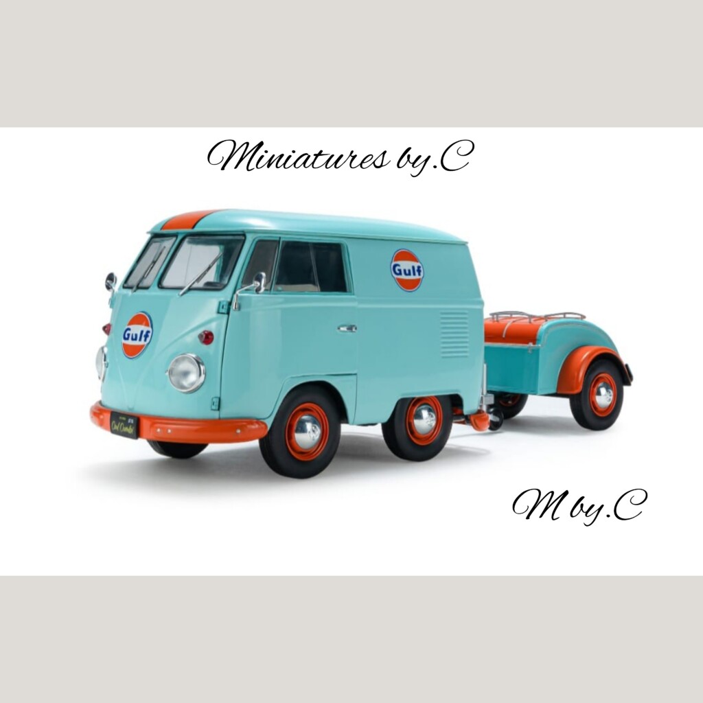 Volkswagen Type 2 « Cool Combi » Oil Tribute 2024 + Remorque – 1:18éme-Solido