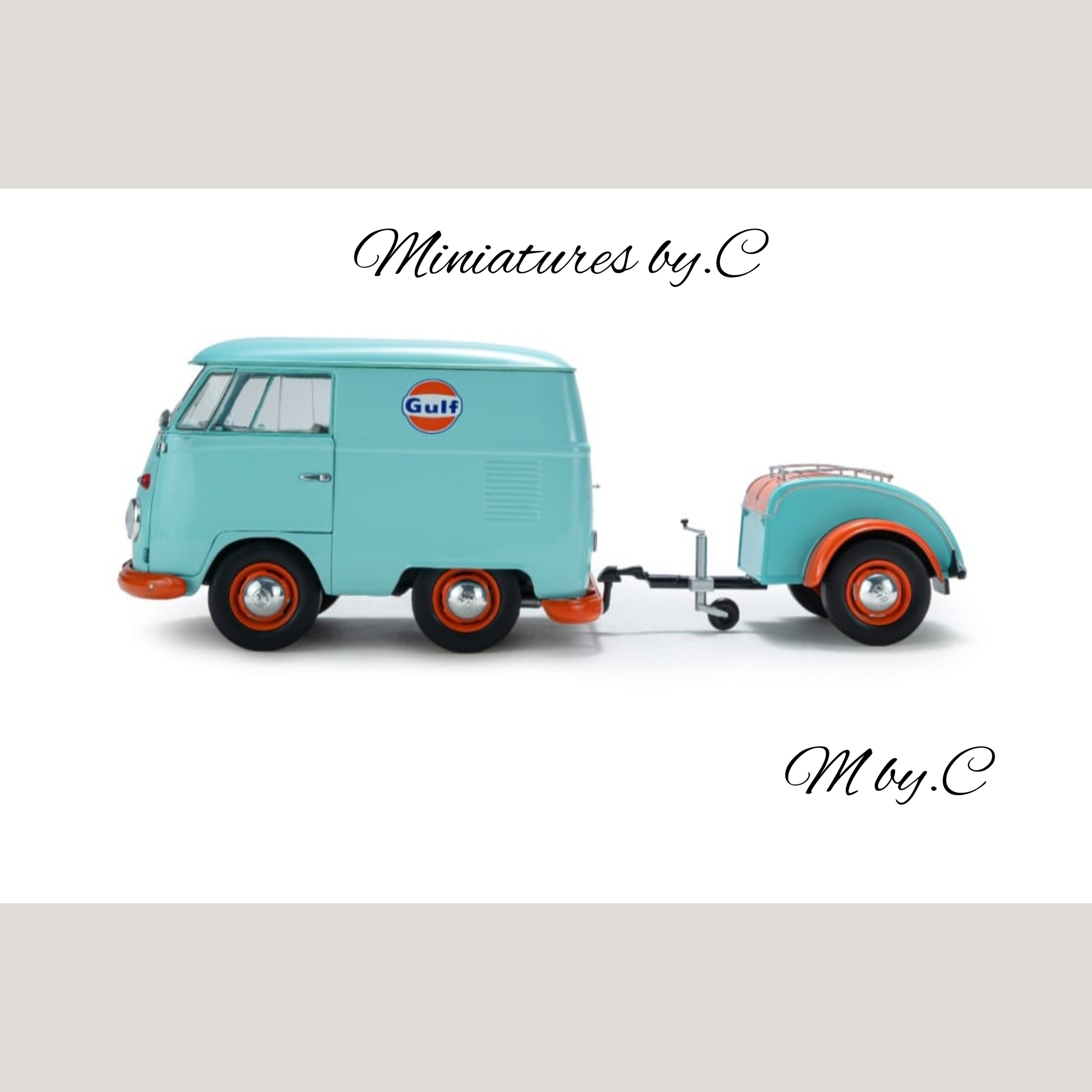 Volkswagen Type 2 « Cool Combi » Oil Tribute 2024 + Remorque – 1:18éme-Solido – Image 3